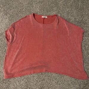 Zenana Outfitters Red Striped Short Sleeve Top